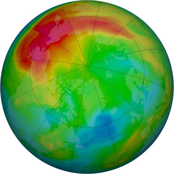 Arctic ozone map for 27 January 2000